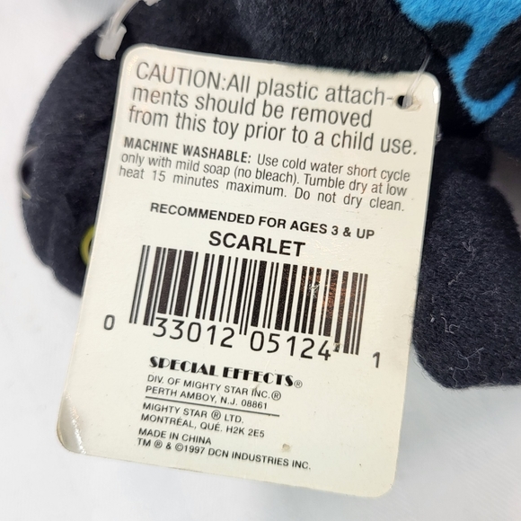 Beanie Boppers 24K Co Plush Scarlet The Spider Blue and Black 1997 No. 5124 NOS* - Picture 8 of 12